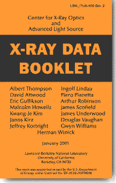 Cover of the x-ray data booklet listing the authors underneath the title.