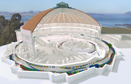 CAD drawing of the upgraded ALS accelerator embedded in the ALS dome