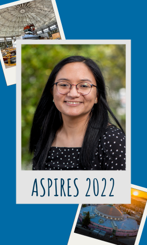 smiling woman wearing glasses. ASPIRES 2022.