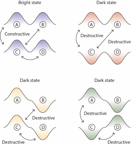 Schematic of bright and dark electronic states.