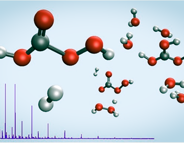 Schematic of peroxides with chart on the left behind it.